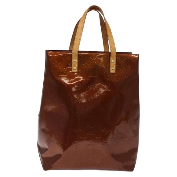 LOUIS VUITTON Monogram Vernis Reade MM Hand Bag Bronze - Picture 10 of 15